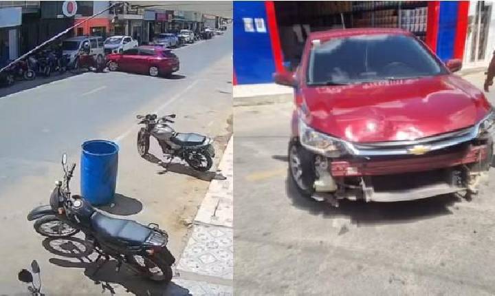 Carro derruba motociclista, que atinge outro homem em Acopiara no interior do Ceará