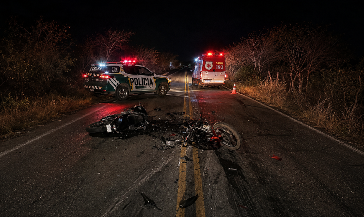 Colisão entre duas motos deixa um morto e outro ferido na CE-060, em Mombaça