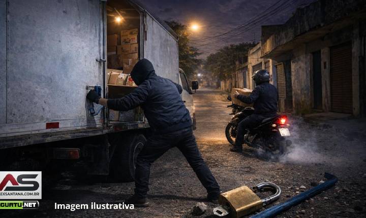Criminoso arromba caminhão e foge com comparsa de moto no bairro Vila Neuma, em Iguatu