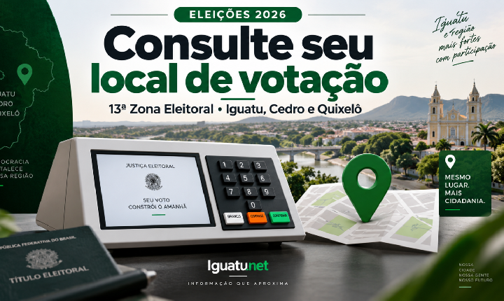 Eleições 2026: consulte os locais de votação em Iguatu, Cedro e Quixelô