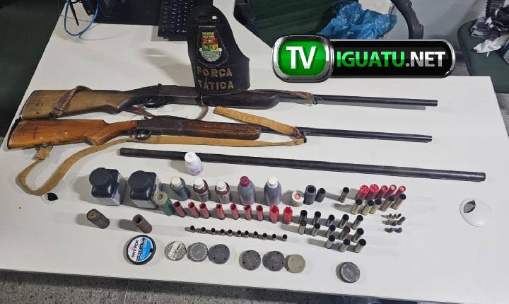 Força Tática apreende armas e munições em operação na divisa entre Quixelô e Acopiara