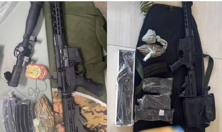 Fuzil, munições e drone são encontrados dentro de residência em Iguatu no Ceará