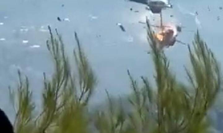 Helicópteros colidem no ar durante combate a incêndios florestais na Grécia e 2 morrem