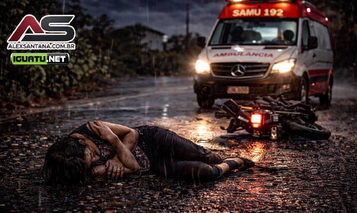 Mulher se joga de moto para evitar possível violência em Iguatu