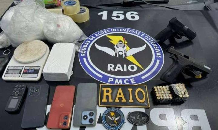 Polícia Militar captura dupla e apreende mais de 4 kg de cocaína e armas em Cedro