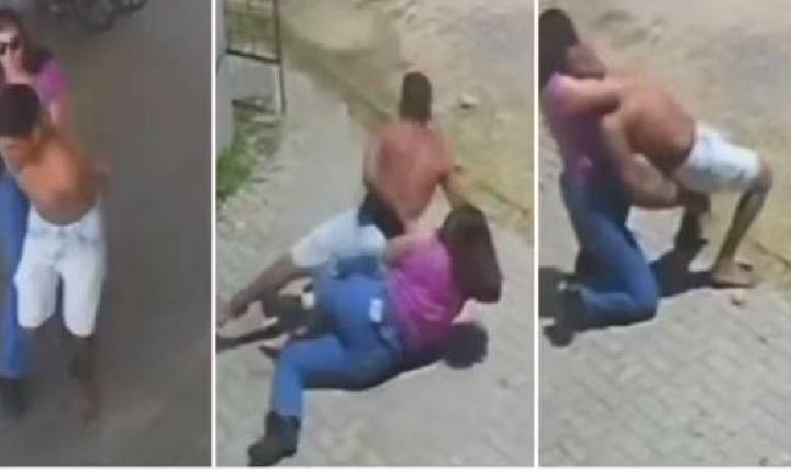 Sozinha, policial civil agarra, derruba e segura preso que tentava fugir de UPA em Quixadá, no Ceará