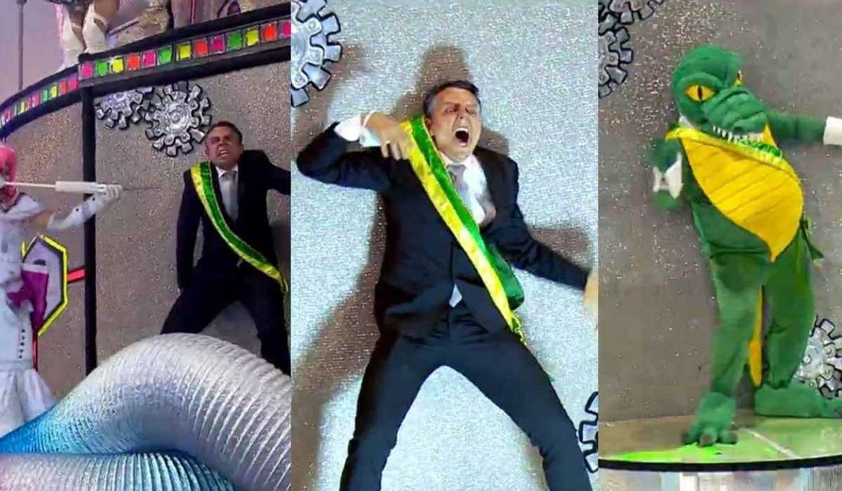 Bolsonaro critica escola de samba que o transformou em jacaré