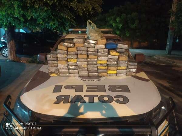 PMCE apreende 81kg de pasta base de cocaína, em ação conjunta com a PRF no interior do Ceará
