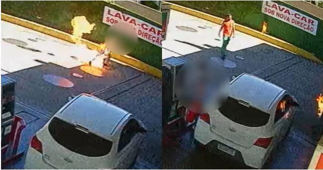 Frentista joga gasolina e ateia fogo em cliente após discussão em posto de Curitiba