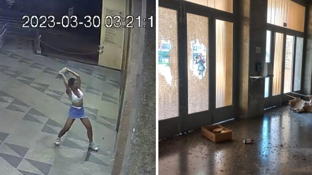 Mulher ataca igreja e Santuário São Judas Tadeu em São Paulo e quebra vidraças da porta com blocos de concreto