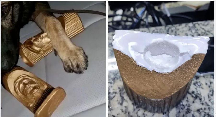 Cão farejador encontra cocaína dentro de duas estátuas com rosto de Jesus de Cristo em SC