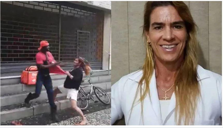 Ex-atleta é flagrada agredindo entregador com coleira no RJ