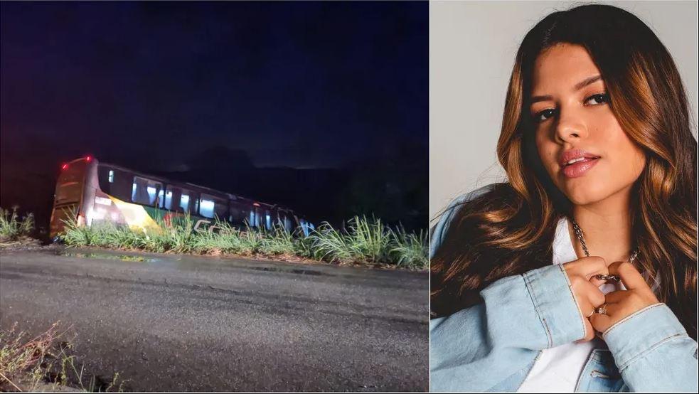 Ônibus de cantora Brisa Star e banda cai em ribanceira na BR 116, em Ipaumirim