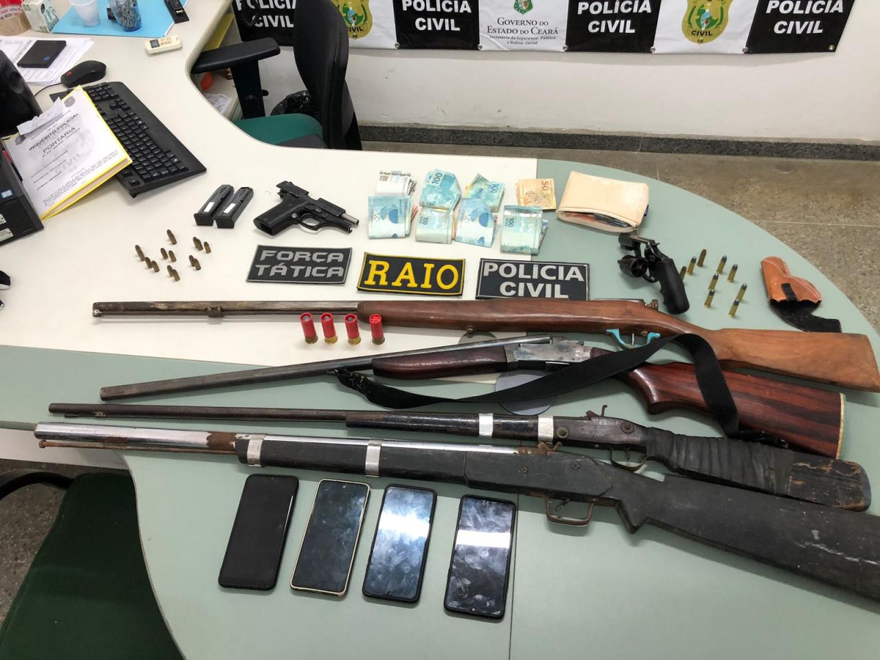 Polícia Militar e Civil apreendem armas de fogo na zona rural de Iguatu