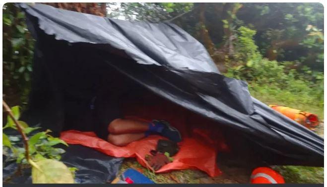 Homem 'trava a coluna' em serra no Ceará e dorme em tenda improvisada no aguardo de resgate
