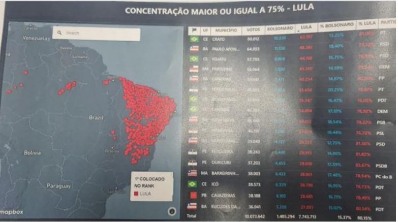 PRF usou mapa que tinha Iguatu, Icó e outras cidades cearenses com muitos eleitores de Lula