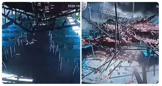 Teto de refeitório em escola desaba em Lavras da Mangabeira, no Ceará