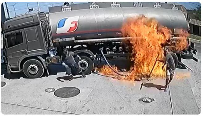 Homem incendeia tanque de combustível em posto na cidade de Cariré, no Ceará