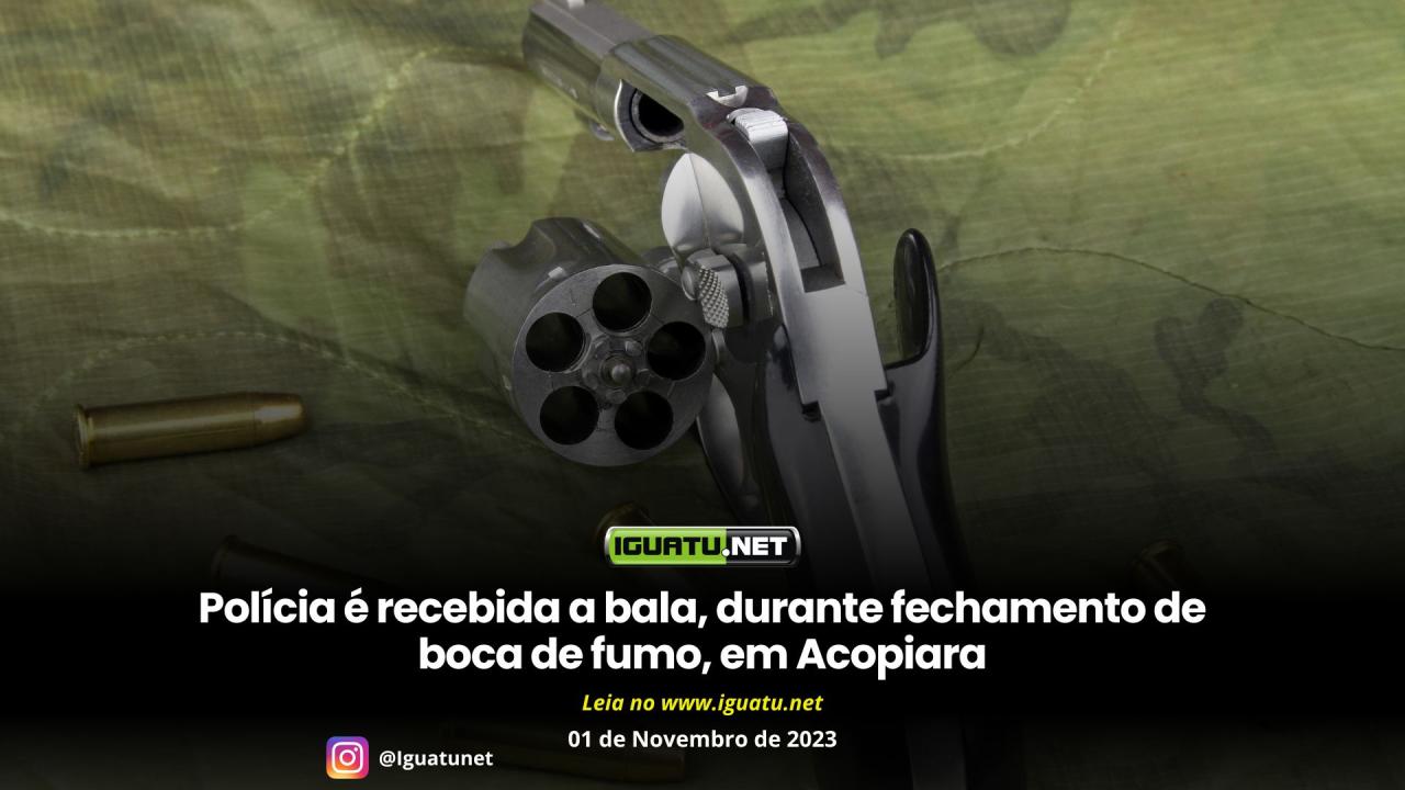 Polícia é recebida a bala, durante fechamento de boca de fumo, em Acopiara