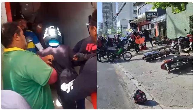 Entregadores entram em briga generalizada com funcionários de um restaurante em Fortaleza após acusação de furto
