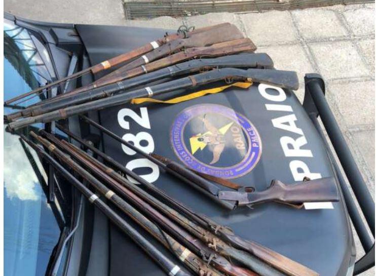Polícia Militar apreende onze armas de fogo na zona rural de Várzea Alegre