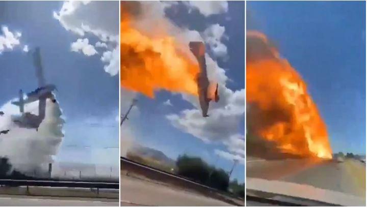 Avião colide em poste e explode sobre rodovia no Chile