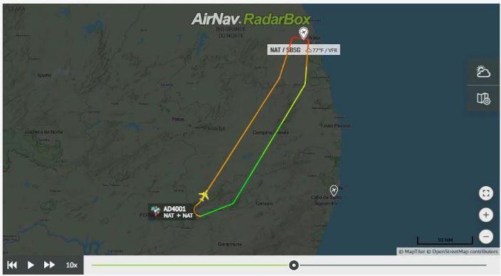 Piloto declara 'mayday' após 25 minutos de decolagem em voo de Natal e avião volta para aeroporto