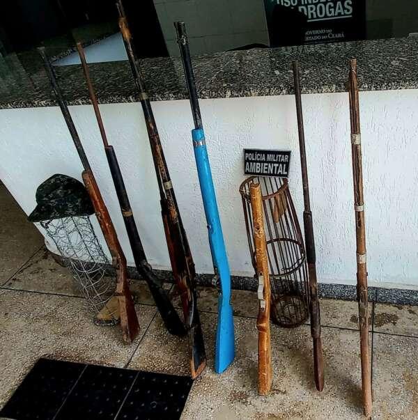 PMCE apreende seis espingardas e armadilhas utilizados para caça em Orós