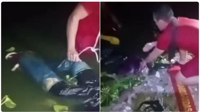 Bombeiros são chamados para resgatar cadáver na Lagoa das Salinas, em Morada Nova, no Ceará e descobrem boneco de judas