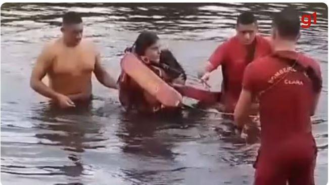 Policial de folga salva mulher e cachorro que se afogavam em rio na cidade de  Limoeiro do Norte no Ceará