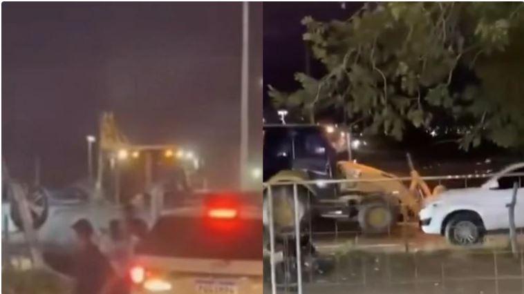 Homem joga retroescavadeira contra veículos e fere pessoas após vaquejada em Juazeiro do Norte no Ceará