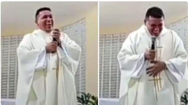 Padre tem crise de riso ao anunciar prêmio inusitado de bingo da paróquia de Tauá, no interior do Ceará e viraliza