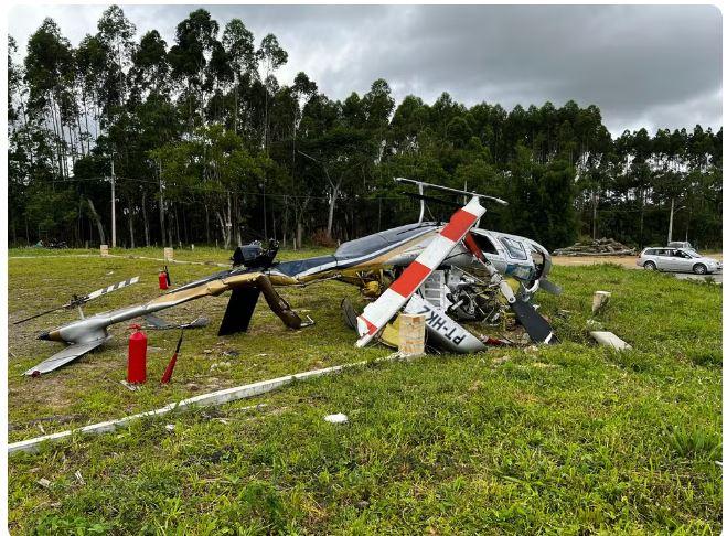 Helicóptero cai com cinco pessoas a bordo em Santa Catarina