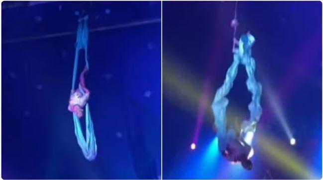 Acrobata fica ferido após cair de altura durante apresentação em circo na cidade de Russas, no Ceará