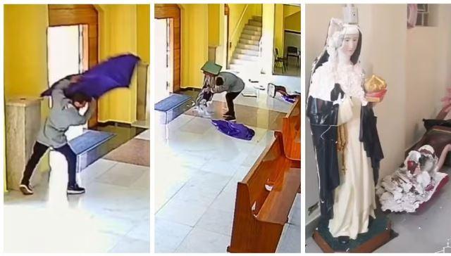 Homem invade igreja católica, destrói imagens de santos e foge no Itaim Paulista, Zona Leste de SP