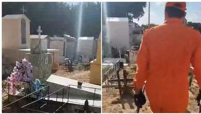 Homem entra em jazigo de cemitério, se tranca e depois pede ajuda aos bombeiros em Limoeiro do Norte