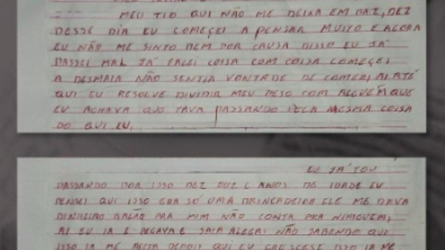 Criança escreve carta e denuncia abusos de tio e padrasto