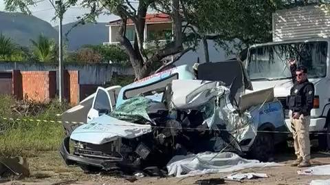 Quatro pessoas morrem em acidente entre ambulância e caminhão em Itapipoca, no Interior do Ceará