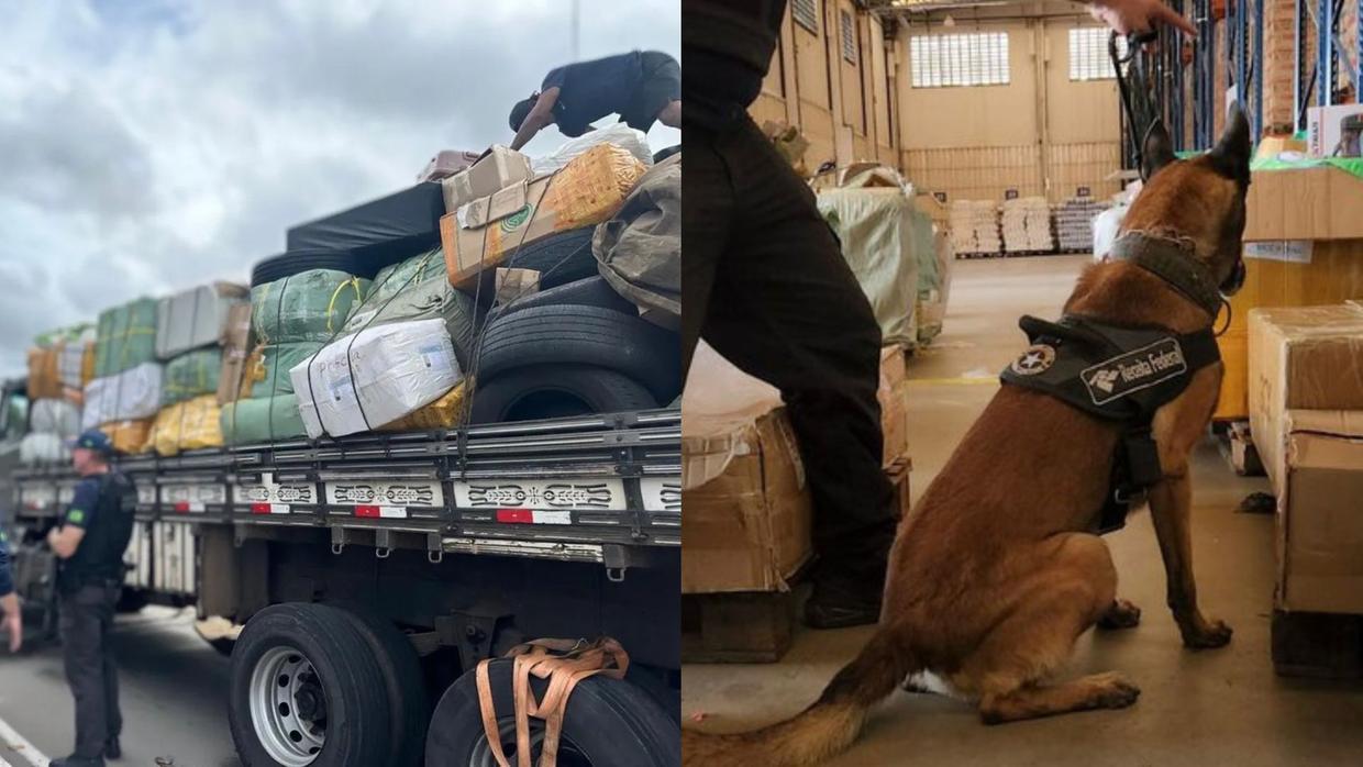 Caminhão com drogas, armas e duas toneladas de produtos ilegais é apreendido em Chorozinho, no Ceará