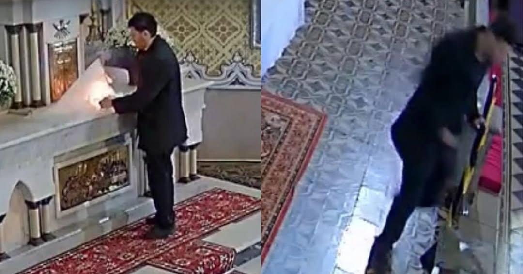 Homem é flagrado acionando explosivo no altar de igreja, em Santa Catarina