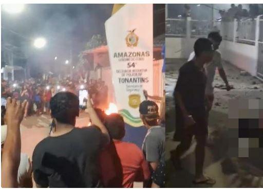 Homem suspeito de matar companheira a facadas é linchado e queimado vivo em delegacia do Amazonas