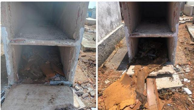 Túmulos são violados e corpos ficam expostos em cemitério de Coreaú no Interior do Ceará