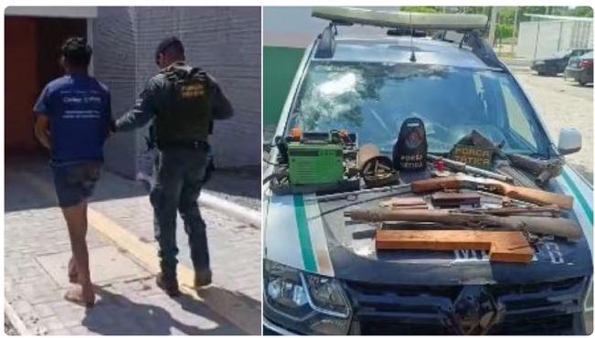 Polícia fecha oficina clandestina de armas de fogo e prende homem em Barbalha, no Ceará