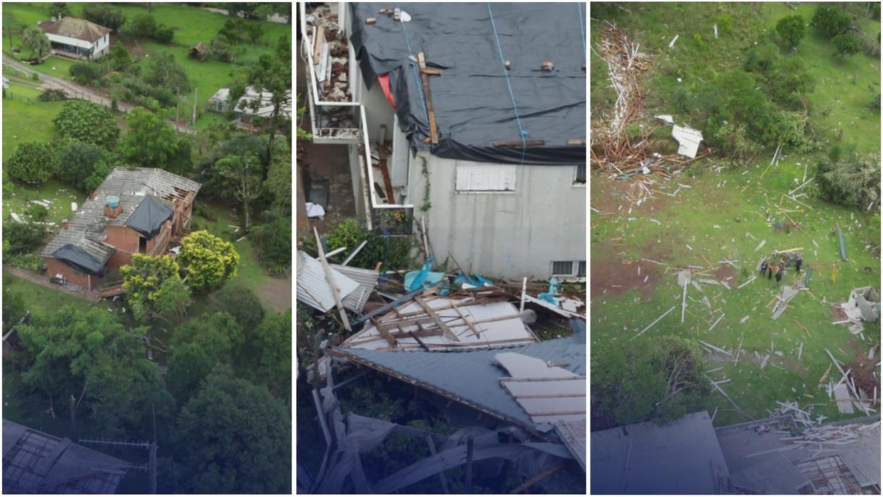 Tornado atinge Farroupilha e deixa rastro de destruição em cidade gaúcha; entenda o fenômeno