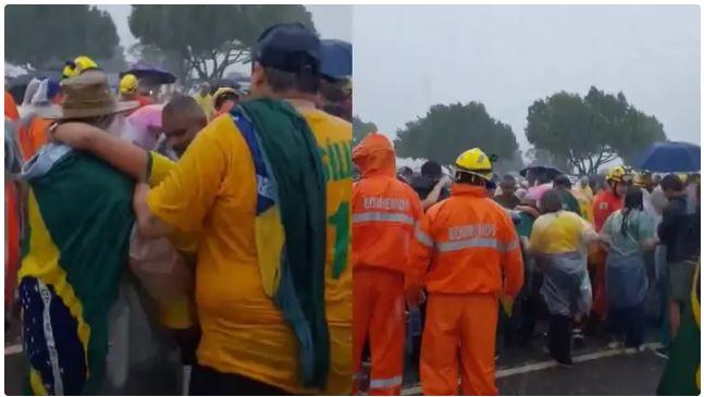 Queda de raio em ato pró-Bolsonaro em Brasília deixa manifestantes feridos