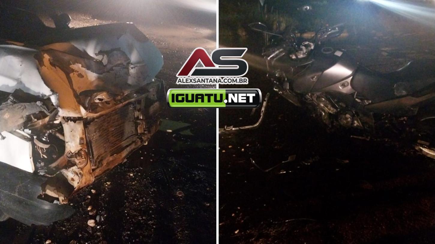 Colisão entre carro e moto deixa motociclista ferido em Iguatu