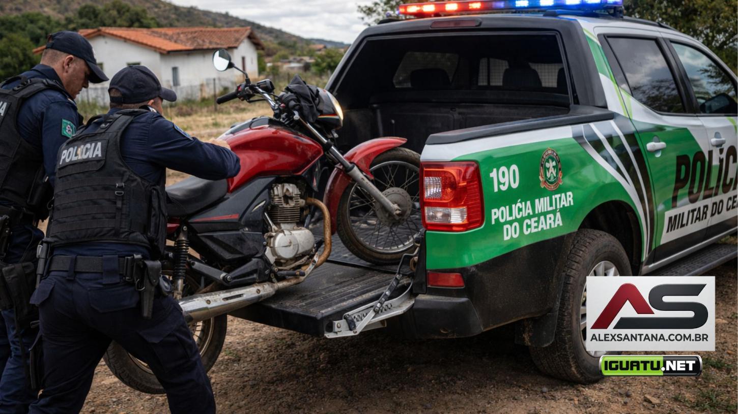 Moto furtada em residência é recuperada pela polícia na zona rural de Iguatu