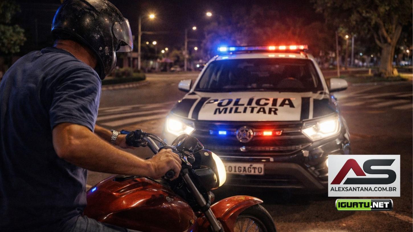 Motociclista embriagado avança preferencial e quase colide com viatura em Iguatu