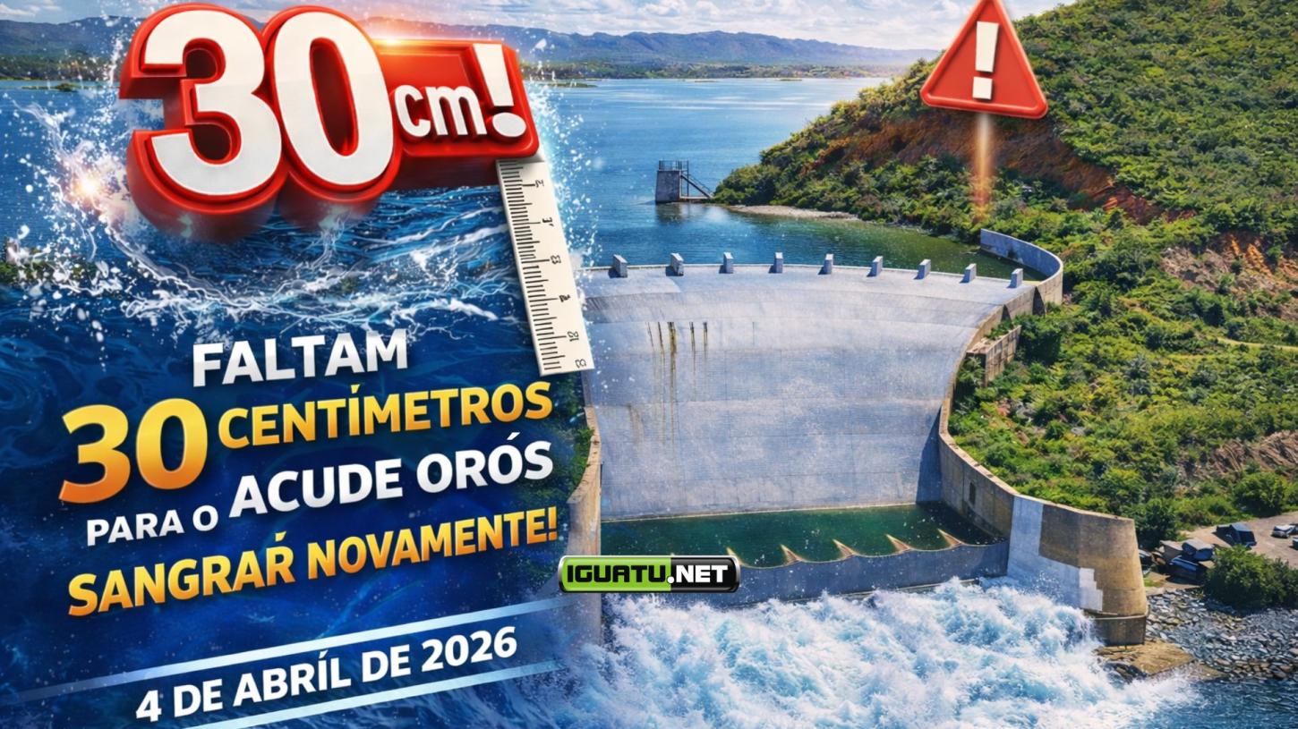 Açude Orós está a apenas 30 centímetros de Sangrar, aponta novo boletim da COGERH