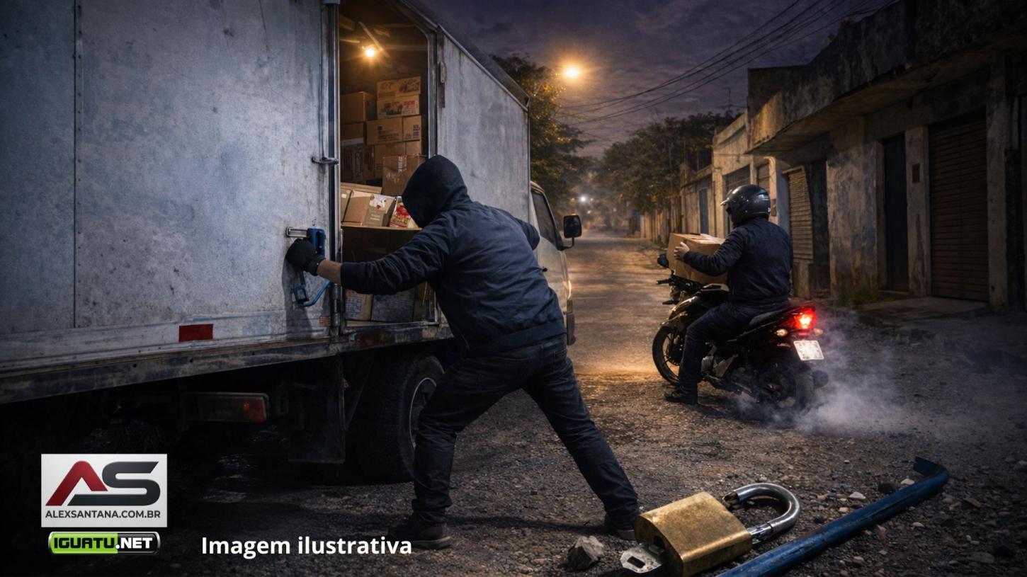 Criminoso arromba caminhão e foge com comparsa de moto no bairro Vila Neuma, em Iguatu